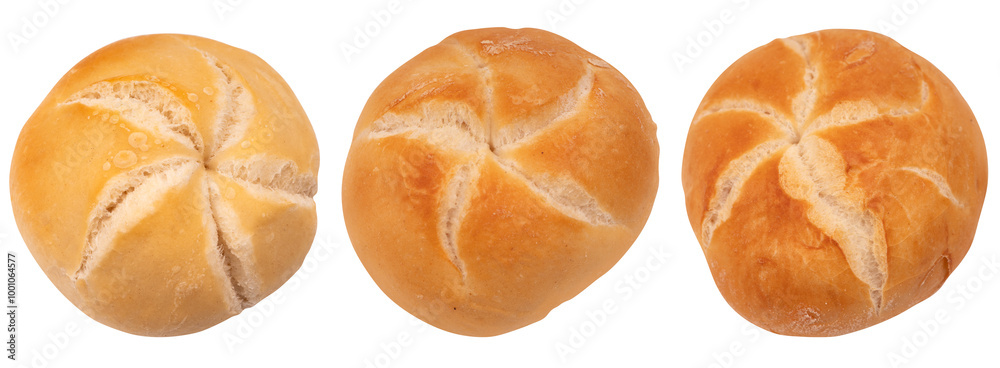 bułka kajzerka PNG, zestaw 3 bułek, izolowana, przezroczyste tło bułka kajzerka PNG, zestaw 3 bułek, izolowana, przezroczyste tło