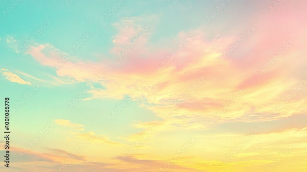 Soft Pastel Clouds at Sunrise Over a Tranquil Sky