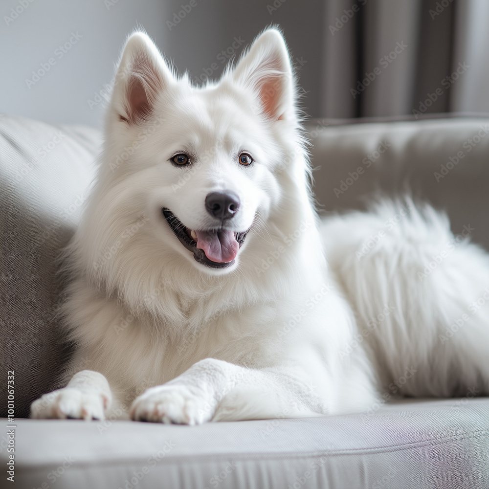 Fototapeta premium white dog portrait