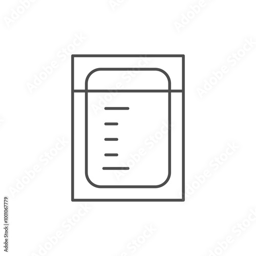 Breast milk bag line icon