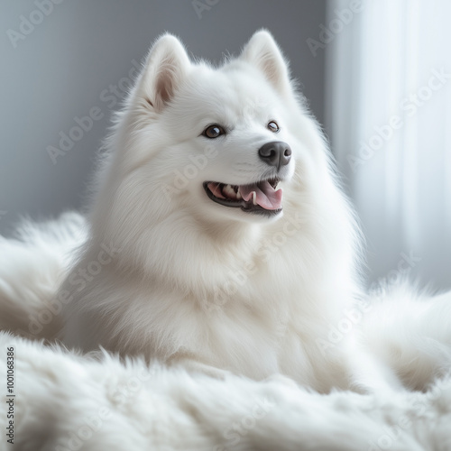 white dog portrait