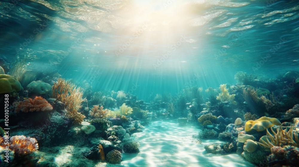 Fototapeta premium Underwater Coral Reef Scene