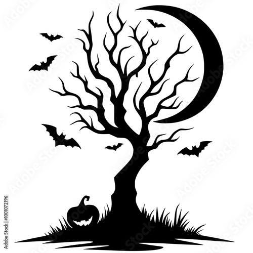 Halloween tree silhouette