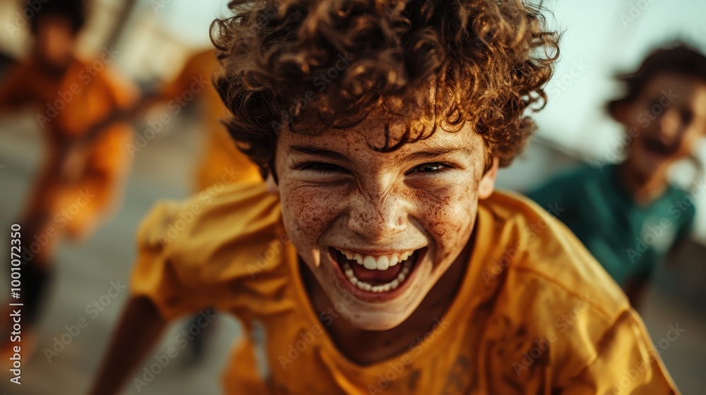 A joyful image showing a child bursting with excitement and energy, capturing a moment of innocent outdoor play and the unrestrained happiness of youth. A joyful image showing a child bursting with excitement and energy, capturing a moment of innocent outdoor play and the unrestrained happiness of youth.