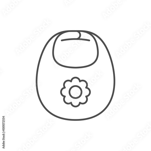 Baby bib line outline icon