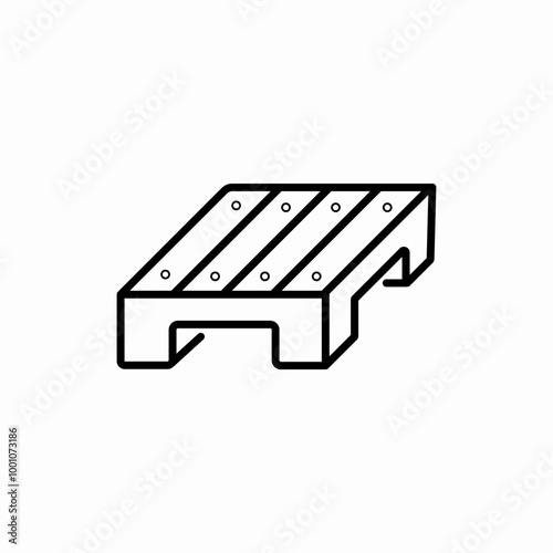 industrial pallet icon sign vector