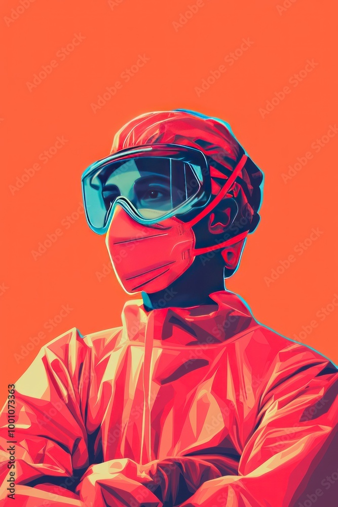 A stylized figure in protective gear, showcasing safety and readiness. A stylized figure in protective gear, showcasing safety and readiness.