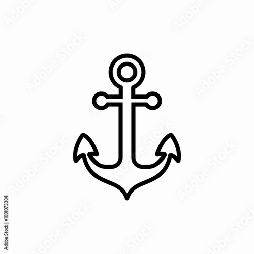 ship anchor icon sign vector