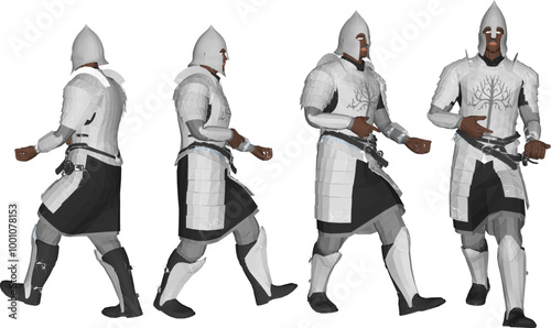 Vector sketch illustration design of warrior knight in armor of royal era