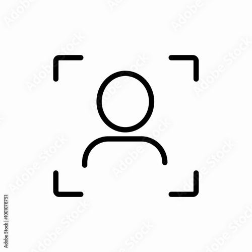 facial recognition icon sign vector