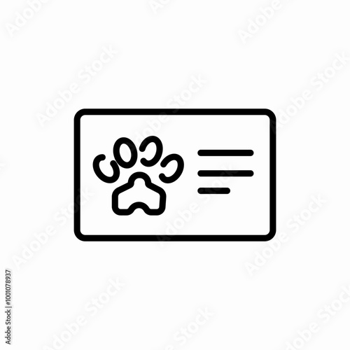 pet id card icon sign vector
