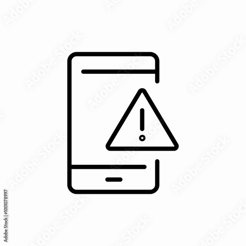 smartphone warning sign icon sign vector