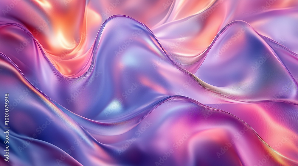 Abstract Shimmering Pink and Blue Silk Waves in Motion Abstract Shimmering Pink and Blue Silk Waves in Motion