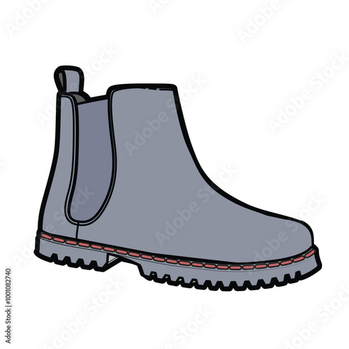 Sparkle velvet chelsea boots vector design mockup template