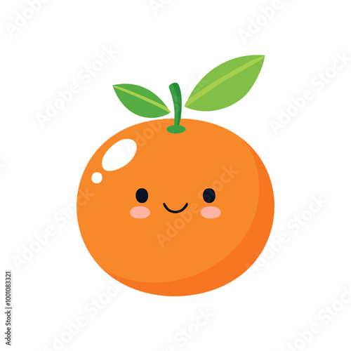 Tengerine Cute Cartoon Fruit Fresh Animation Kawaii Healthy Character
