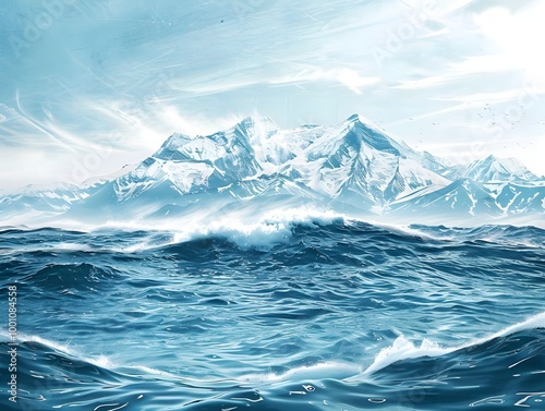 Wallpaper Mural Scenic view of the ocean meeting mountains, ideal for nature, landscape, and adventure-themed designs showcasing breathtaking landscapes Torontodigital.ca