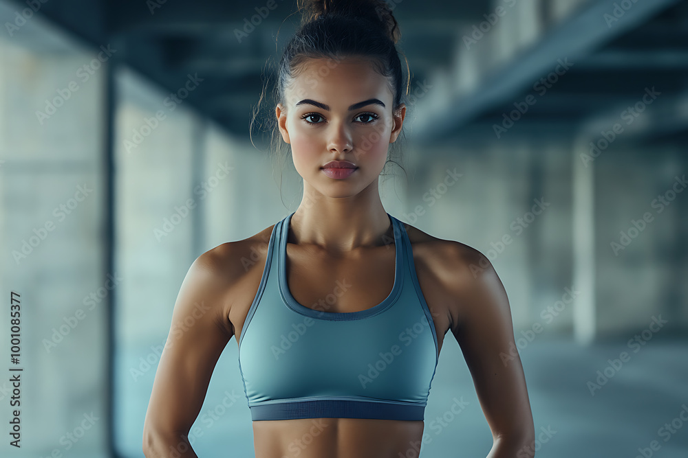 A young woman confidently showcases her beautiful slim figure, highlighting grace, fitness, and body positivity. A young woman confidently showcases her beautiful slim figure, highlighting grace, fitness, and body positivity.