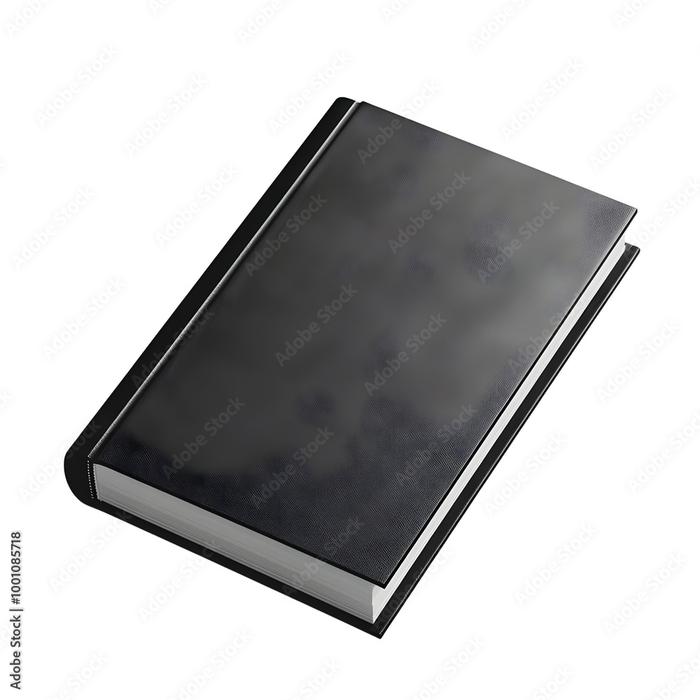 Black hardcover notebook with a spine, isolated on a white background, perfect for journaling or note-taking. Black hardcover notebook with a spine, isolated on a white background, perfect for journaling or note-taking.