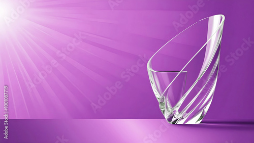 elegant aesthetic design, template with copy space area, colourful glass isolated on clean background, blank advertising display