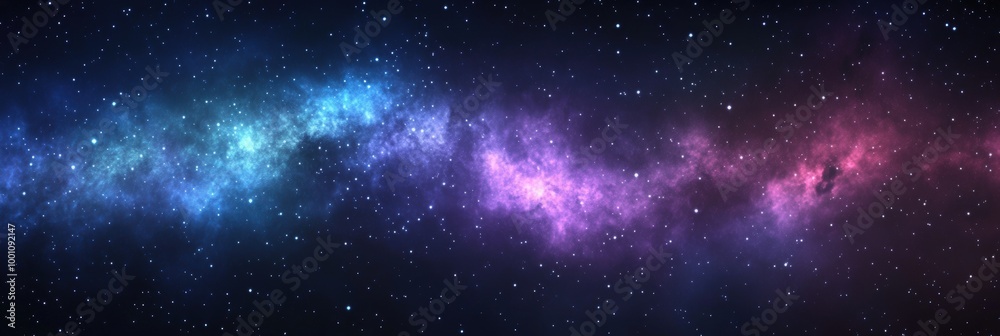 Fototapeta premium Starry Night Sky with Colorful Galaxy Background