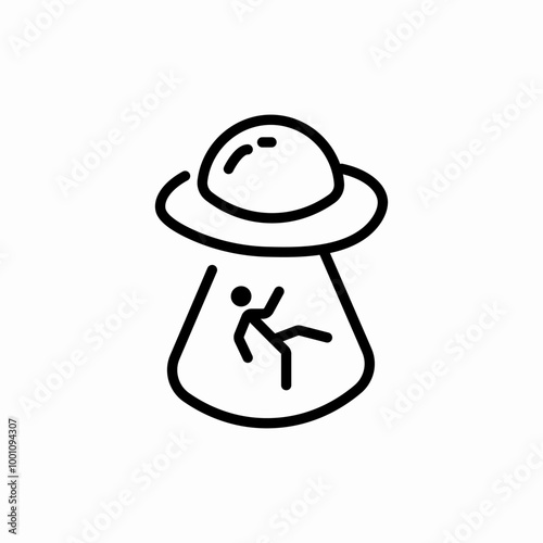 ufo abduction icon sign vector