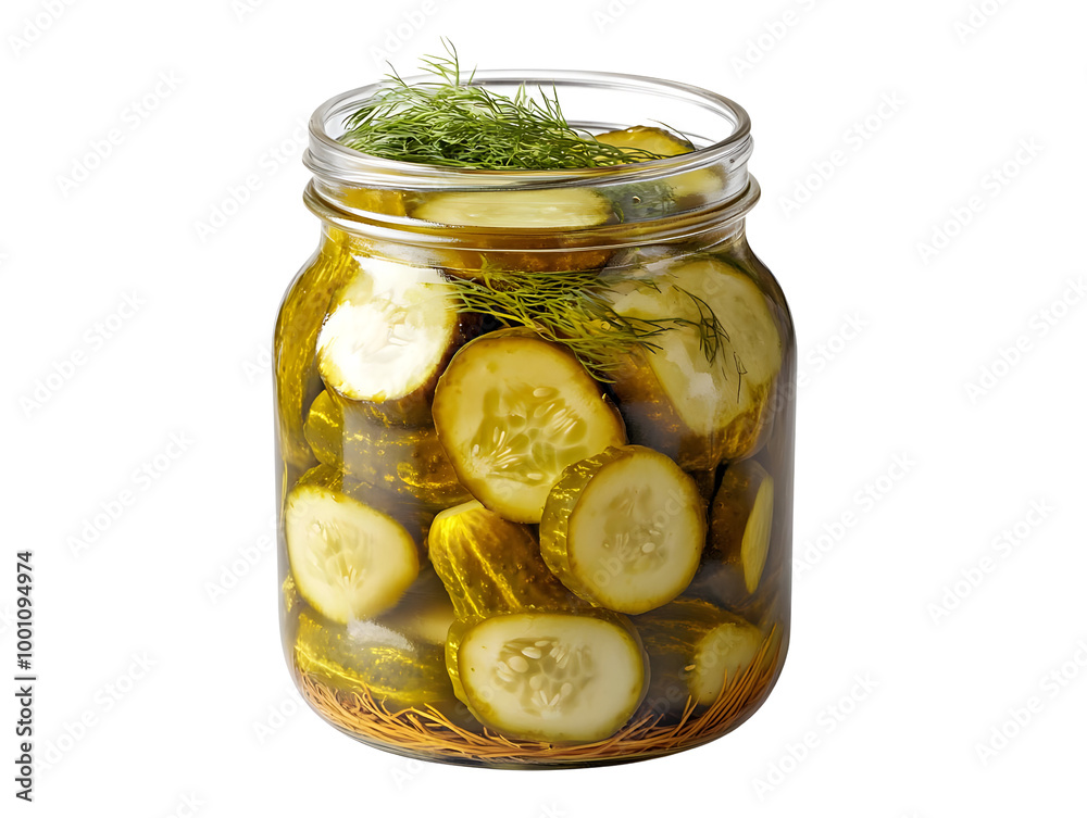 Jar of pickled cucumbers with dill, showcasing vibrant colors and textures, perfect for culinary or food-related projects. Jar of pickled cucumbers with dill, showcasing vibrant colors and textures, perfect for culinary or food-related projects.