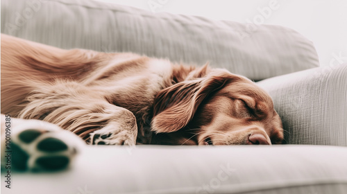 A peaceful golden retriever...