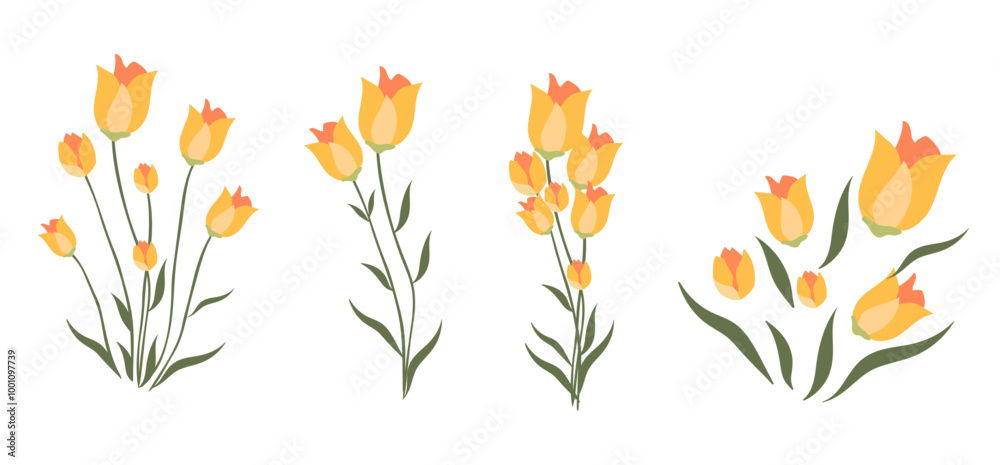 Fototapeta premium set of flowers