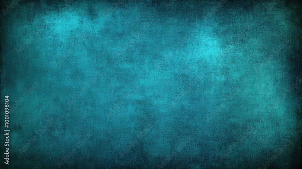 Fototapeta premium Dark Teal Textured Background with Vignette Effect