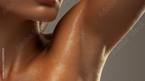 Wallpaper Mural A detailed image of a woman hairless armpit, focusing on the smooth texture and healthy, glowing skin tone. Torontodigital.ca