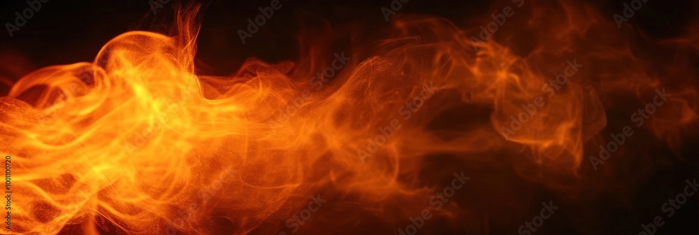 Fototapeta premium Fiery Flames on Black Background