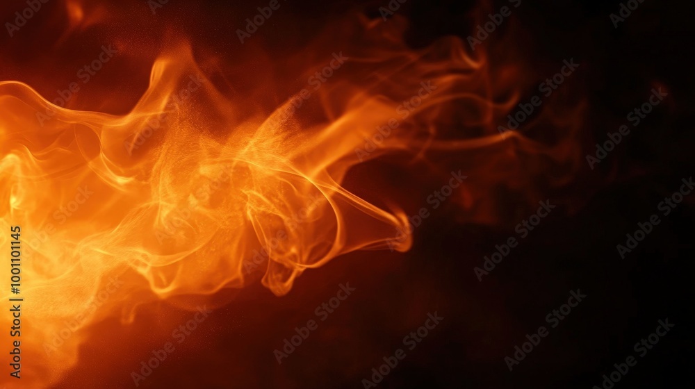 Fototapeta premium Fiery Flames Against Black Background