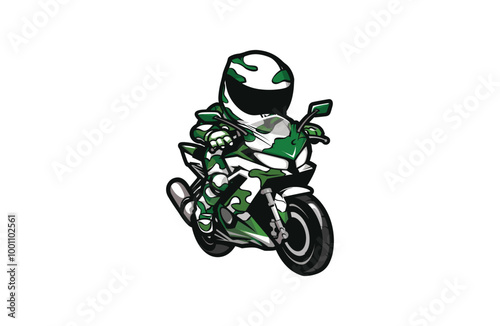 Racing bike logo style icon design template vector illustration