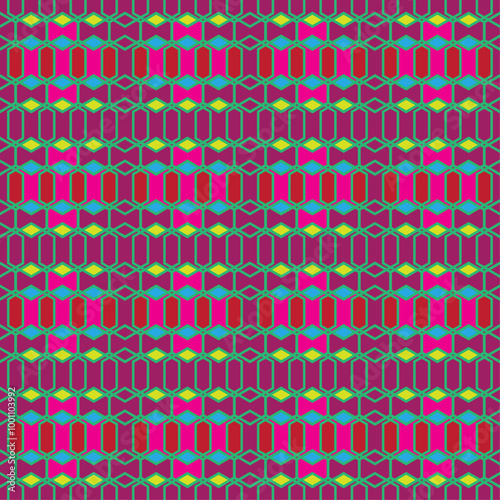 Seamless background created by many color lines and objects