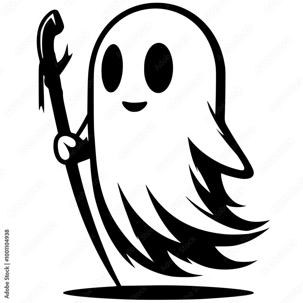 Halloween ghost character silhouette Halloween ghost character silhouette