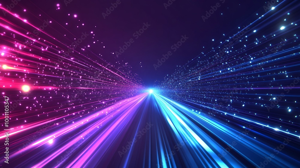 Abstract light streaks converging in the center of a dark background. Abstract light streaks converging in the center of a dark background.