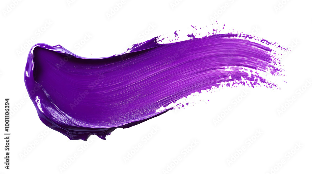 Vibrant Purple Paint Brush Stroke on White Background Vibrant Purple Paint Brush Stroke on White Background