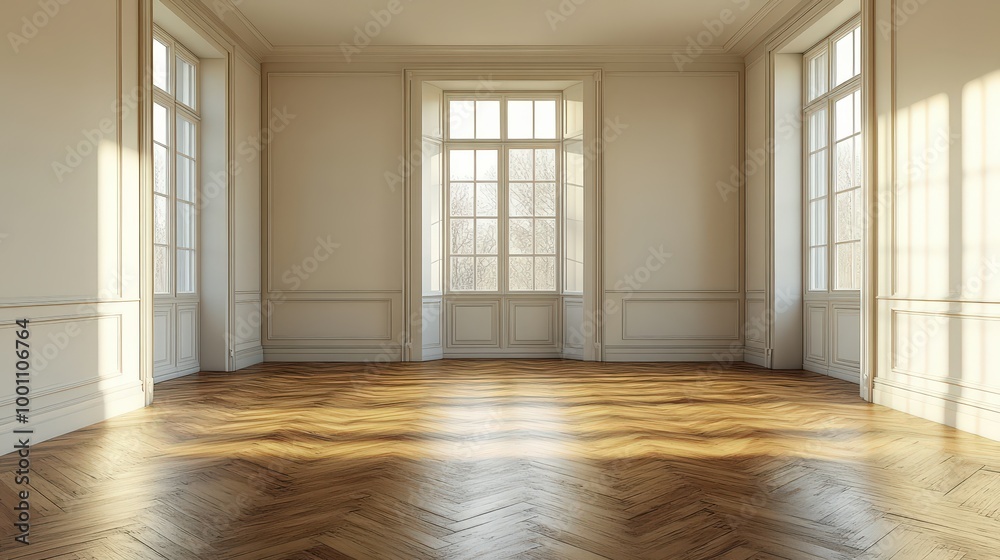 Empty Living Room with Calm and Bright Ambiance Empty Living Room with Calm and Bright Ambiance