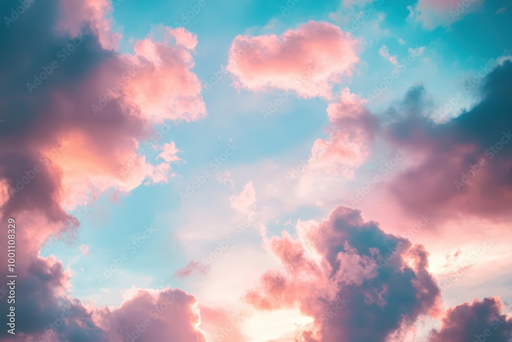 Vibrant sunset sky with dramatic clouds Vibrant sunset sky with dramatic clouds