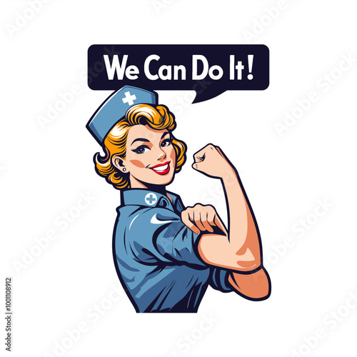 poster illustration of " we can do it! " paramedic VERSION	
