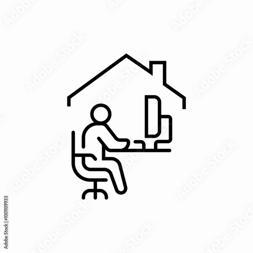 online working icon sign vector