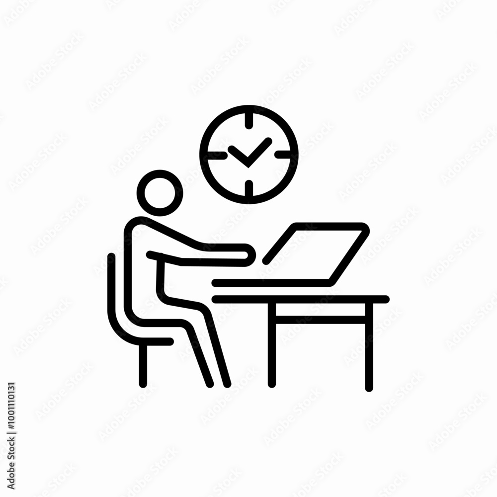 work time icon sign vector