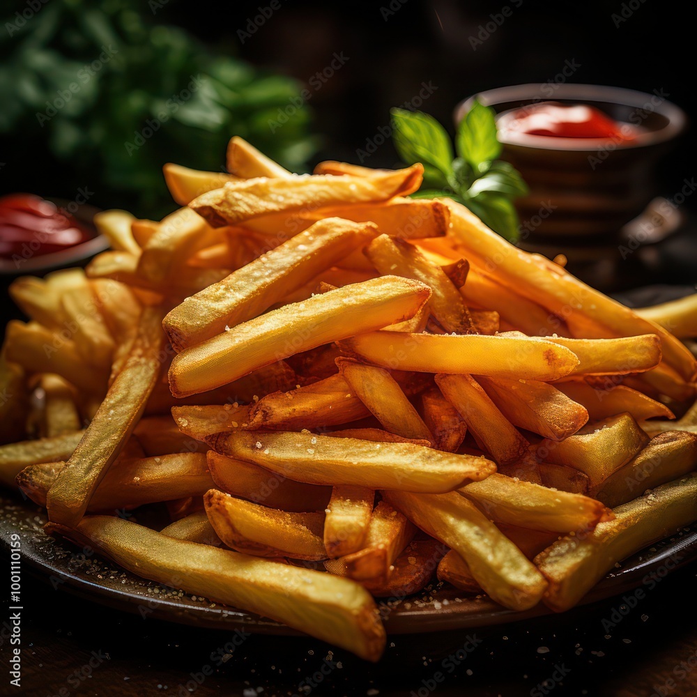 a sumptuous serving for freshly cut fries cooked to golen crispy brown served on a plate ready to be devoured a sumptuous serving for freshly cut fries cooked to golen crispy brown served on a plate ready to be devoured