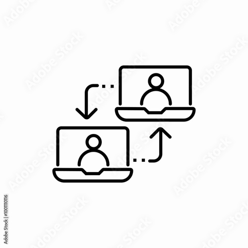 video conversation icon sign vector