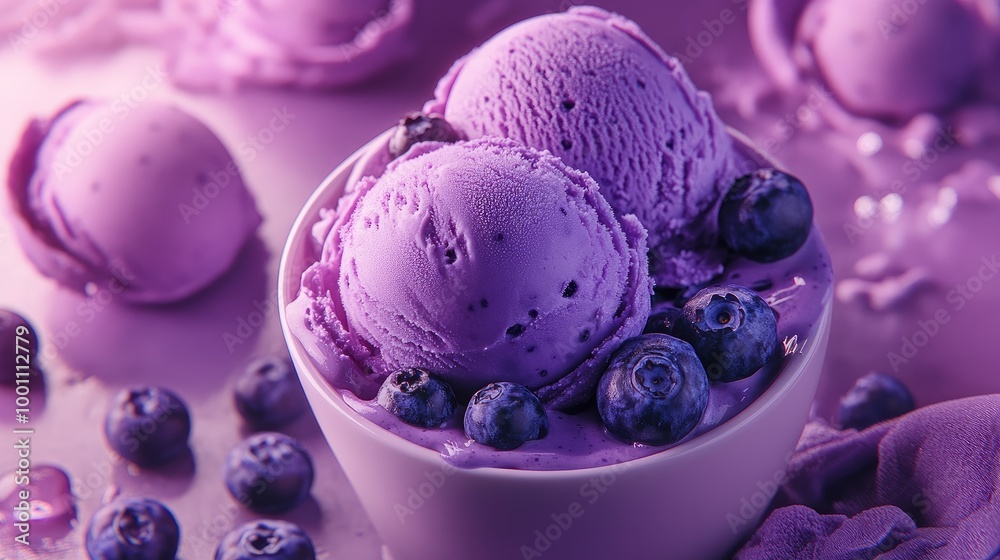 A lonely cup of authentic blueberry ice cream, exquisitely crafted, rests on a table. It appears almost lifelike because of the extreme HD rendering, which highlights every brilliant hue. A lonely cup of authentic blueberry ice cream, exquisitely crafted, rests on a table. It appears almost lifelike because of the extreme HD rendering, which highlights every brilliant hue.