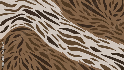 Minimalist 3D depiction of fur fabric with subtle textures, intricate patterns, clean background highlighting design.