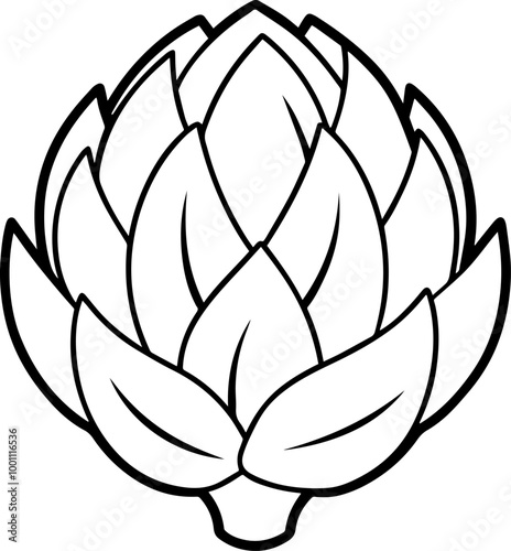 artichoke outline silhouette vector illustration