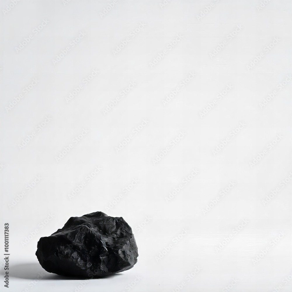 Obraz premium Solid Black Rock with Smooth Jagged Edges