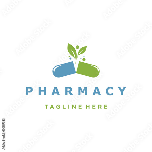 Medical pharmacy logo design and healthcare template