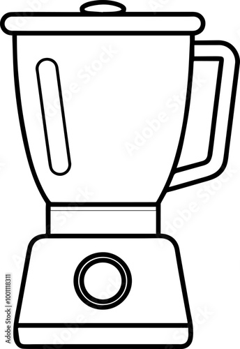 blender outline coloring book page line art vector illustration
